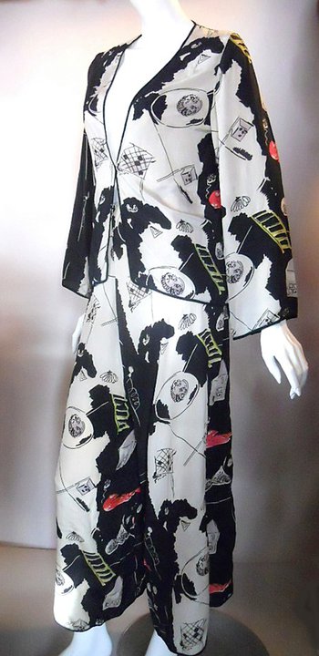 Cheney Brothers silk 30s surrealist print