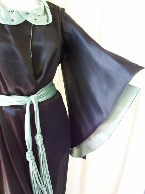 30s dressing gown silk charmeuse beaded glamour