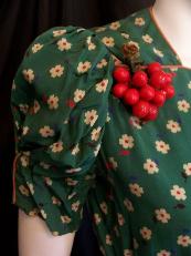 30's Vintage Dress CHERRIES
