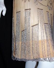 20's Vintage Flapper Dress RHINESTONES Loop Fringe Hem