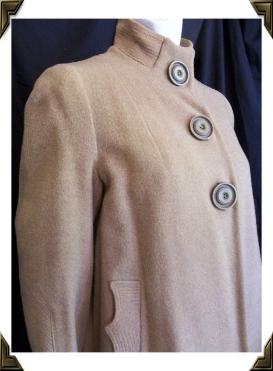 Vintage coat 30's coat deco details on wool