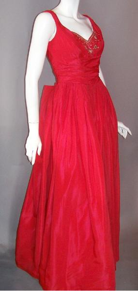 50s gown vintage gown red gown
