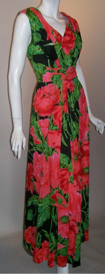70s dress vintage dress poppy print maxi dress