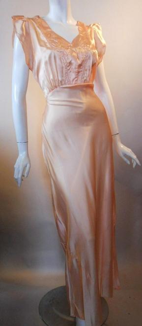 1940s nightgown bias cut vintage lingerie