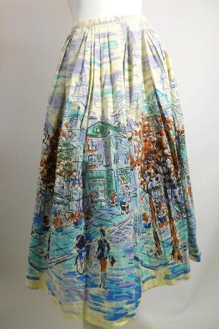 Dorothea's Closet Vintage skirt, 50s skirt, Nelly deGrab, novelty print