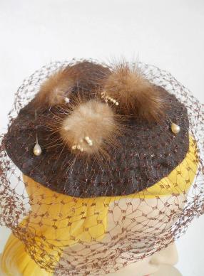 Dorothea's Closet Vintage hat, 50s hat, mink hat