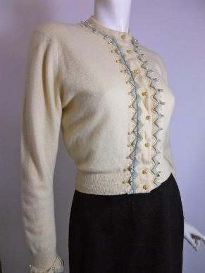 vintage sweater dalton cashmere vintage cashmere beaded sweater