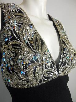 60s gown rhinestone gown mr. blackwell custom label