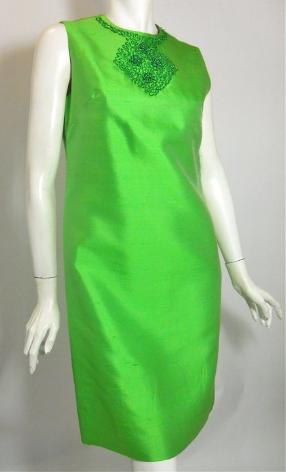 60s dress green dress vintage clothing