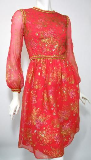 vintage oscar de la renta dress, 60s dress