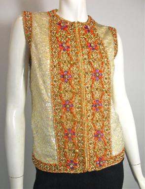 dorothea's closet vintage clothing, 60s vest, beaded sweater