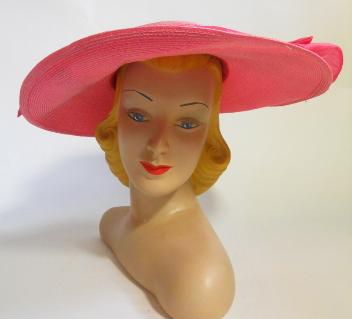 Dorothea's Closet Vintage hat, 60s hat, pink hat