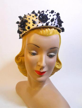 Dorothea's Closet Vintage hat, 60s hat, beaded hat