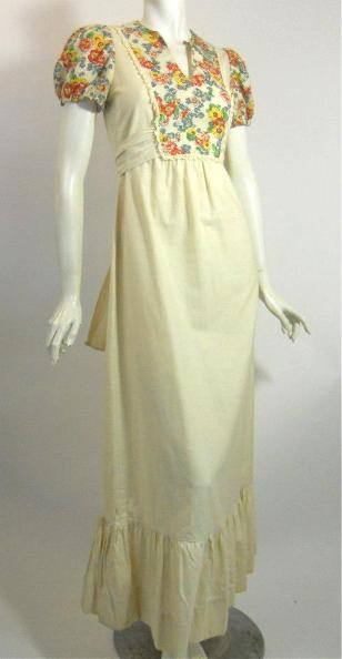 70s dress vintage dress peasant dress 