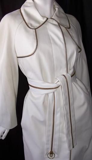 Dorothea's Closet Vintage clothing, zipper trimmed 70s coat