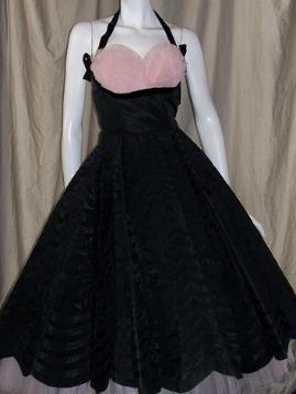 50's party dress black pink Emma Domb