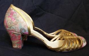 Vintage shoes 30's shoes gilded paisley dance shoes