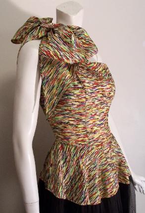 40's Vintage Dress CONFETTI Taffeta BOW 40's Gown