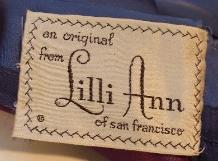 Vintage Label 40's dress LILLI ANN Blue Satin Wiggle 