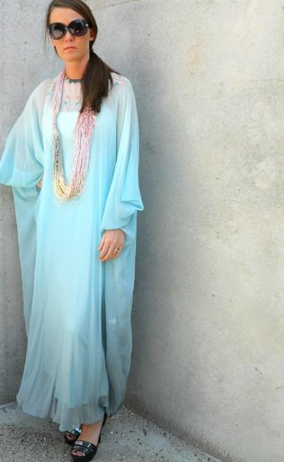 vintage halston, vintage caftan, caftan, 70s gown, vintage gown, halston gown