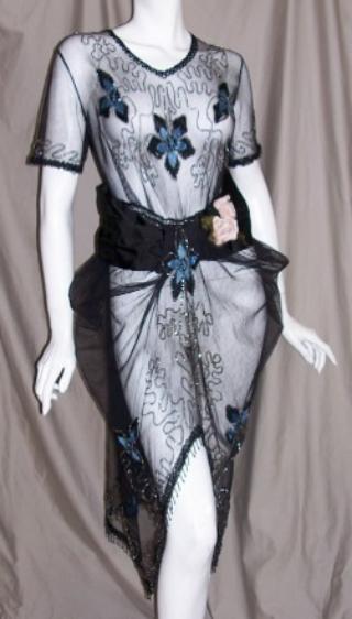 EDWARDIAN Titanic Era POIRET Style EMBROIDERED Vintage Dress